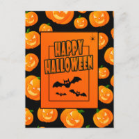 Halloween Pumpkin & Flying Bats