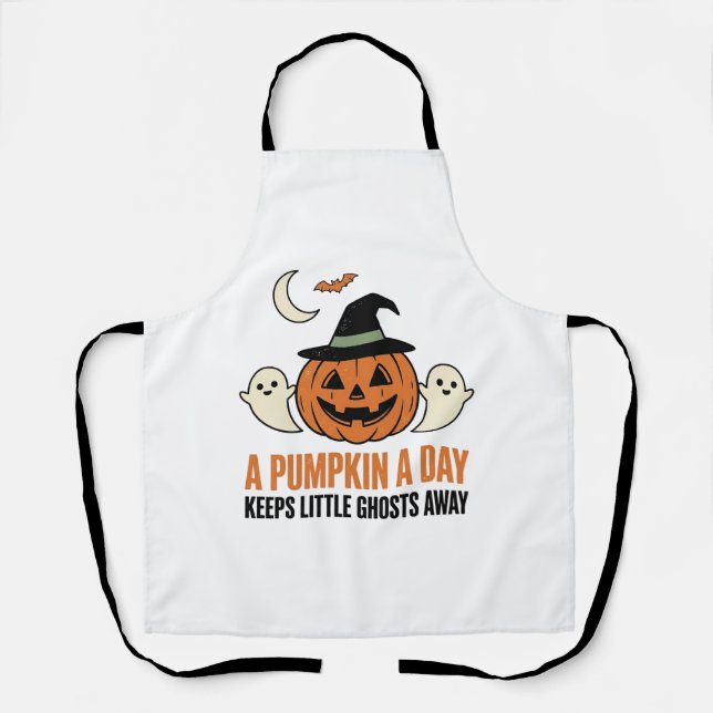 Halloween Pumpkin Funny Ghost Vintage Quote_1 Apron (Front)