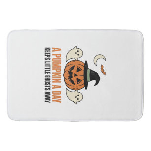 Halloween Pumpkin Funny Ghost Vintage Quote_1 Bath Mat
