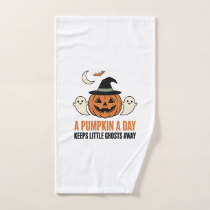 Halloween Pumpkin Funny Ghost Vintage Quote_1 Hand Towel