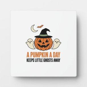 Halloween Pumpkin Funny Ghost Vintage Quote_1 Plaque