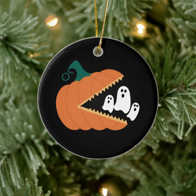 Halloween Pumpkin Funny Ghosts Boys Kids  Ceramic Tree Decoration (Tree)
