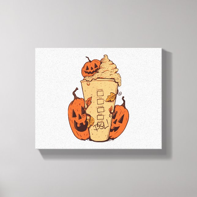 Halloween Pumpkin Funny Halloween Pumpkin Canvas Print (Front)