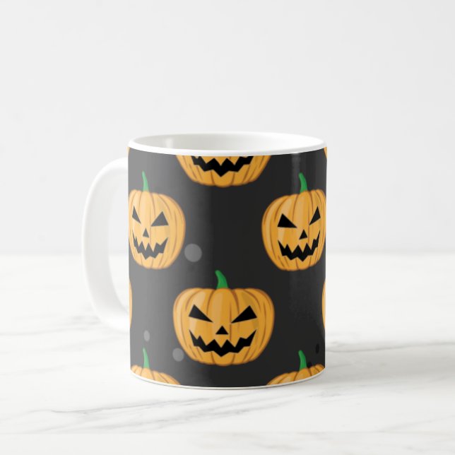 Halloween Pumpkin - Funny Pattern  Coffee Mug (Front Left)