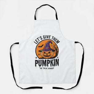 Halloween Pumpkin Funny Witch Hat Spooky Retro_1 Apron