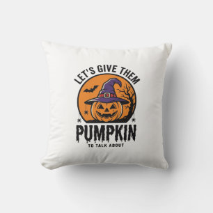 Halloween Pumpkin Funny Witch Hat Spooky Retro_1 Cushion