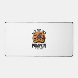 Halloween Pumpkin Funny Witch Hat Spooky Retro_1 Desk Mat