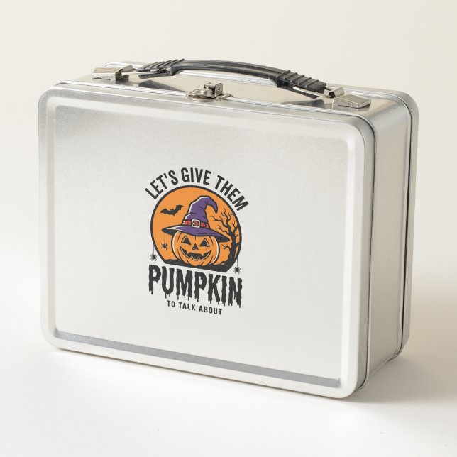 Halloween Pumpkin Funny Witch Hat Spooky Retro_1 Metal Lunch Box (Front)