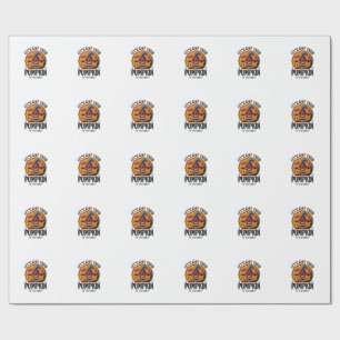 Halloween Pumpkin Funny Witch Hat Spooky Retro_1 Wrapping Paper
