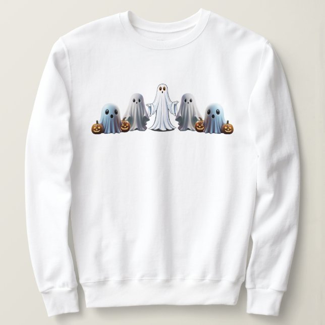 Halloween Pumpkin Ghost 1 Sweatshirt (Design Front)