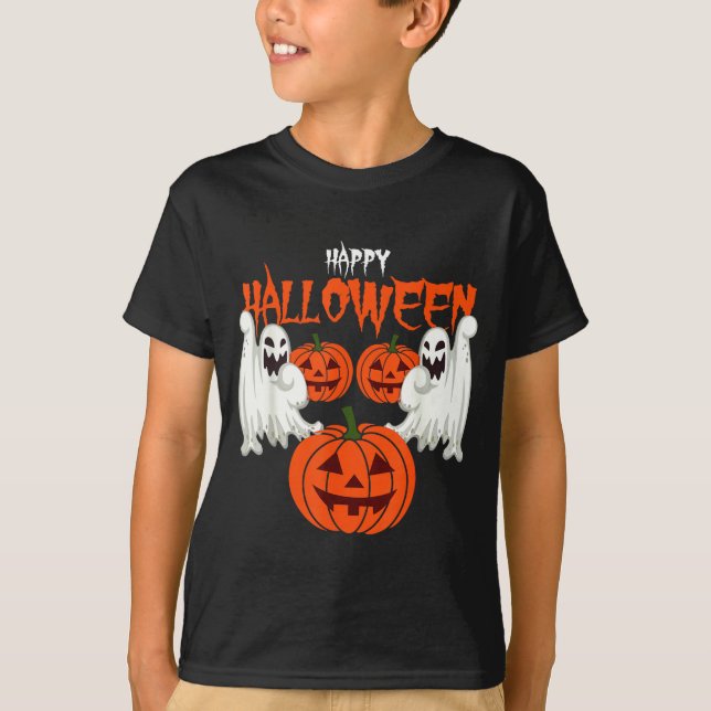 Halloween pumpkin ghost autumn shirt  (Front)
