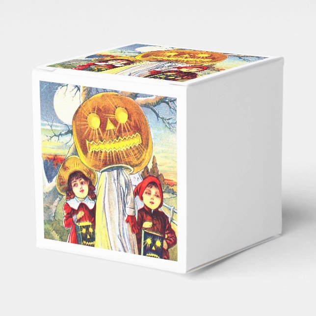 Halloween Pumpkin Ghost Favour Box (Front Side)