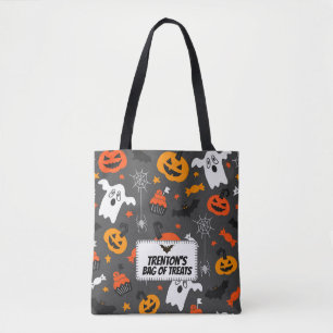 Halloween Pumpkin Ghost Spider Pattern Tote Bag