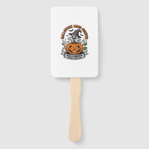 Halloween Pumpkin Ghost Vintage Engraving Shirt_1 Hand Fan