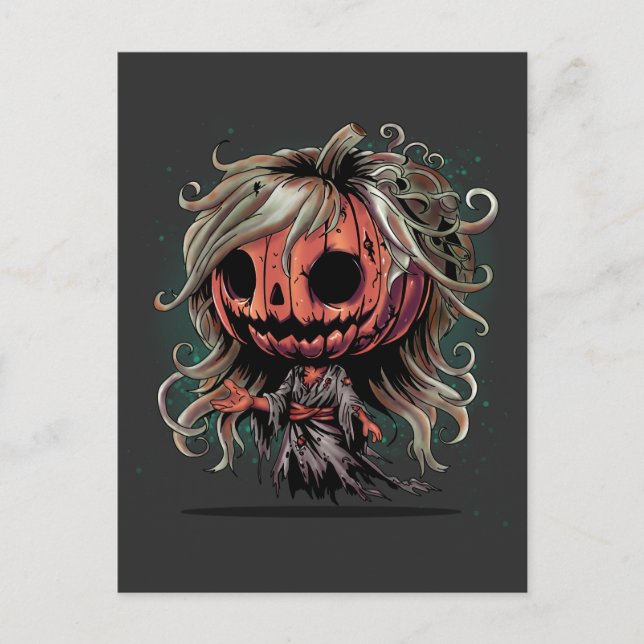 Halloween Pumpkin Ghoul Postcard (Front)
