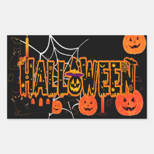 Halloween Pumpkin Gift Rectangular Sticker