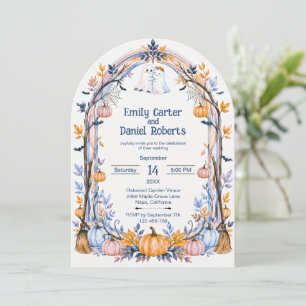 Halloween Pumpkin Gothic Wedding Invitation