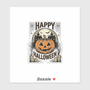 Halloween Pumpkin Graveyard Vintage Spooky Tee Art