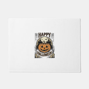 Halloween Pumpkin Graveyard Vintage Spooky Tee Art Doormat
