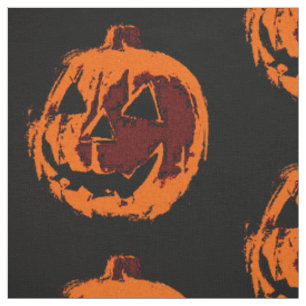 Halloween Pumpkin - grunge style + your ideas Fabric