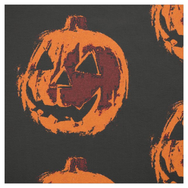 Halloween Pumpkin - grunge style + your ideas Fabric (Swatch)