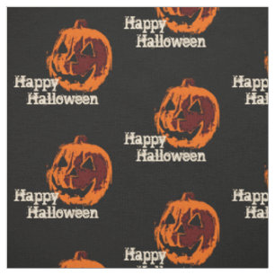 Halloween Pumpkin - grunge style + your ideas Fabric