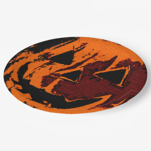 Halloween Pumpkin - grunge style + your ideas Paper Plate