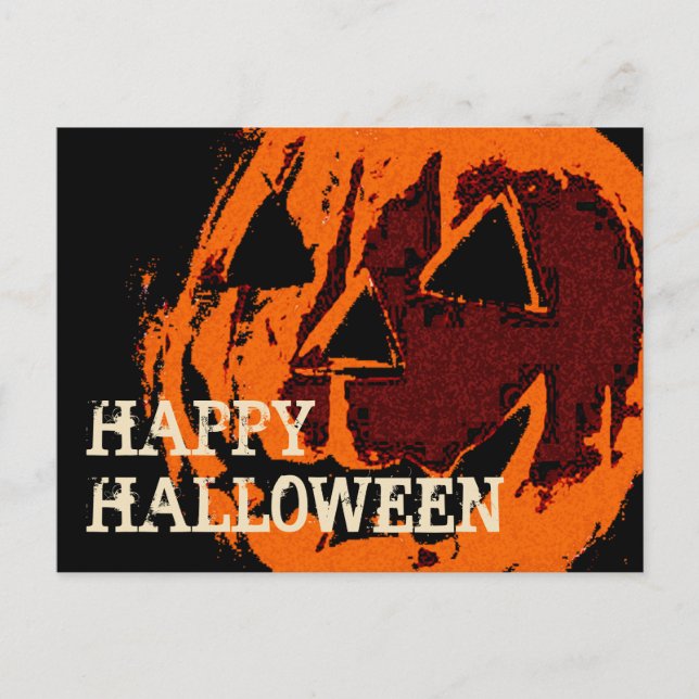Halloween Pumpkin - grunge style + your ideas Postcard (Front)