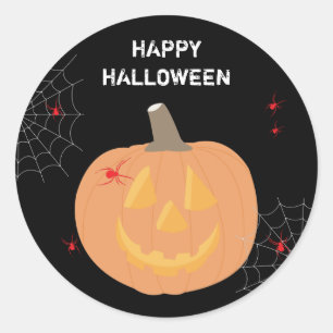 Halloween Pumpkin Happy Halloween  Classic Round Sticker