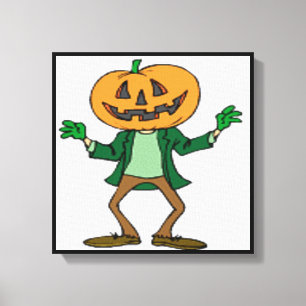 HALLOWEEN PUMPKIN HEAD CANVAS PRINT