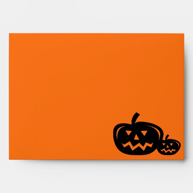 Halloween pumpkin head carving orange and black envelope (Front)