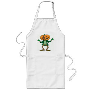 HALLOWEEN PUMPKIN HEAD LONG APRON
