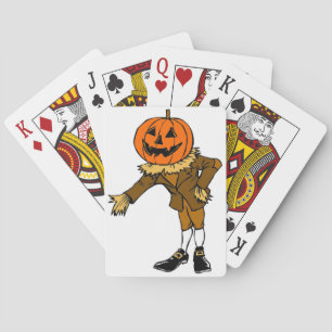HALLOWEEN PUMPKIN HEAD SCARECROW PILGRIM PLAYING CARDS