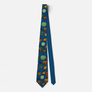 Halloween pumpkin Heads  Tie