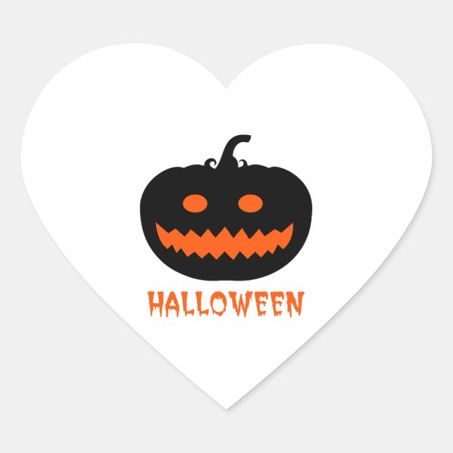 Halloween Pumpkin                 Heart Sticker (Front)