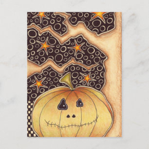 Halloween Pumpkin Holiday Postcard