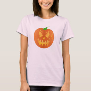 Halloween Pumpkin In Pink T-Shirt