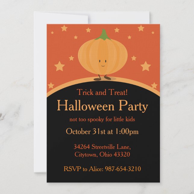 Halloween Pumpkin Invitation (Front)