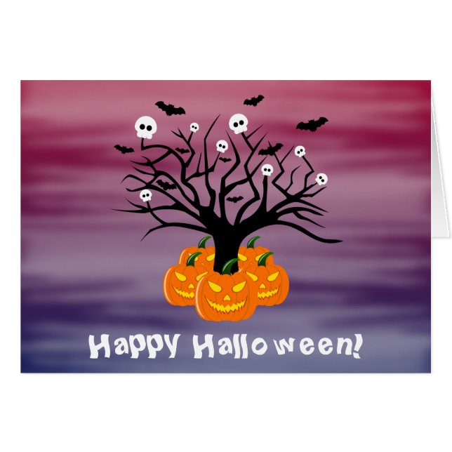 Halloween Pumpkin Jack o’ Lantern Dead Tree (Front Horizontal)