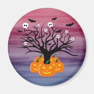 Halloween Pumpkin Jack o’ Lantern Dead Tree Magnet