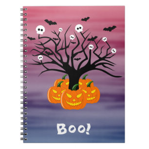 Halloween Pumpkin Jack o’ Lantern Dead Tree Notebook
