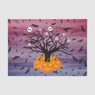 Halloween Pumpkin Jack o’ Lantern Dead Tree Tissue Paper