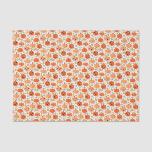 Halloween Pumpkin Jack-o'-lantern Decoupage  Tissue Paper (Front)