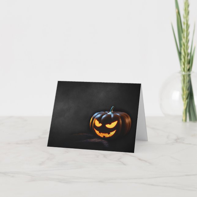 Halloween Pumpkin Jack-O-Lantern Spooky Card (Front)