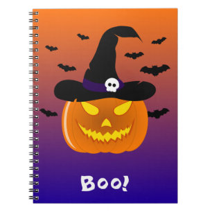 Halloween Pumpkin Jack o’ Lantern Witch Hat Notebook