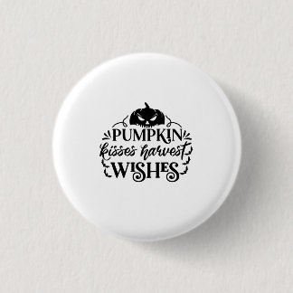 Halloween Pumpkin Kisses Harvest Wishes Birthday 3 Cm Round Badge