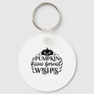 Halloween Pumpkin Kisses Harvest Wishes Birthday Key Ring