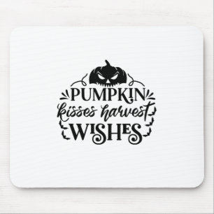 Halloween Pumpkin Kisses Harvest Wishes Birthday Mouse Pad