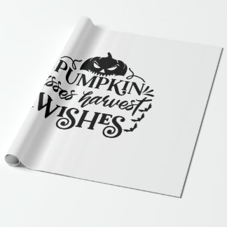 Halloween Pumpkin Kisses Harvest Wishes Birthday Wrapping Paper