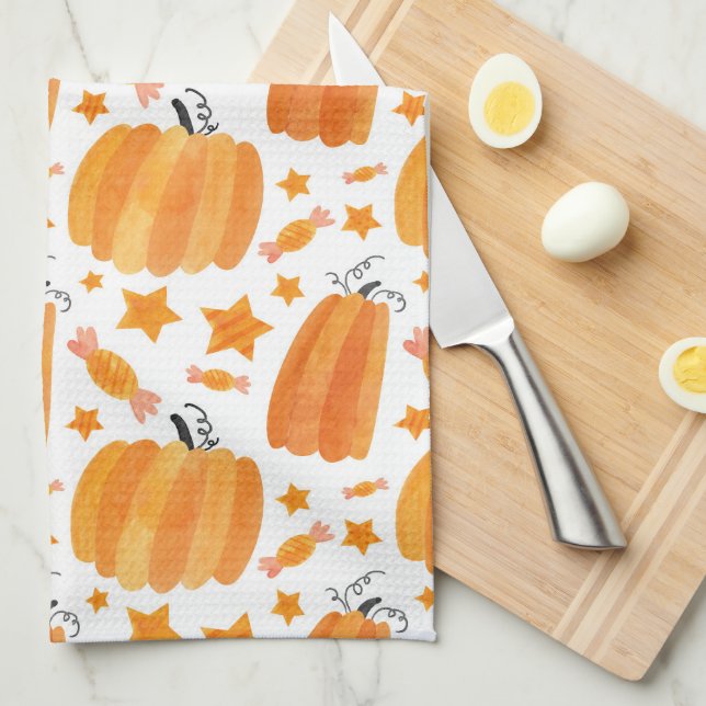 Halloween Pumpkin Kitchen Towels (Quarter Fold)